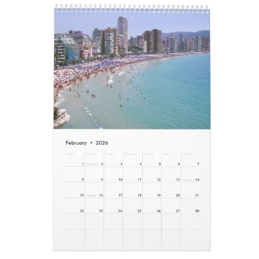Calendario de Benidorm カレンダー (2月 2026)