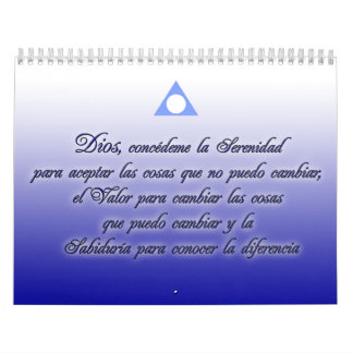Calendario de Serenidad yのlemas de Al Anon カレンダー