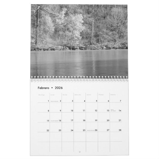 Calendario fotos de naturaleza enはyの黒人に白色塗料を塗ります カレンダー (2月 2026)