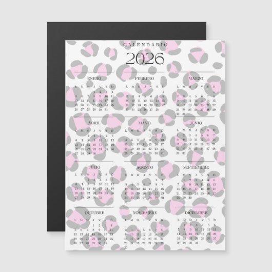 Calendario leopardo  (正面/裏面)