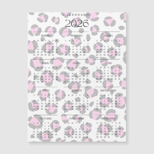 Calendario leopardo  (正面)