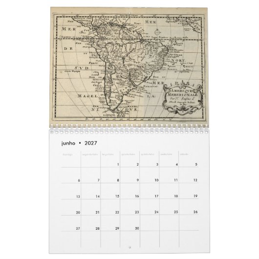 Calendário: Mapas do Brasil カレンダー (6月 2027)