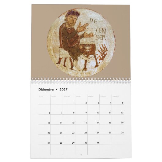 Calendario medieval 2 páginas Estándar カレンダー (12月 2027)