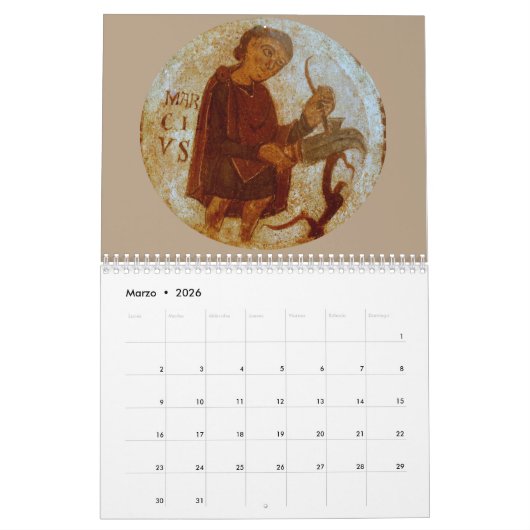Calendario medieval 2 páginas Estándar カレンダー (3月 2026)