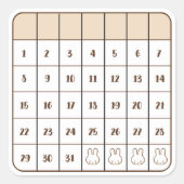 Calendario mensual gratuito Calcomanía スクエアシール (正面)