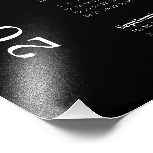 Calendario negro classico con sanglado completo 25 フォトプリント            (角)