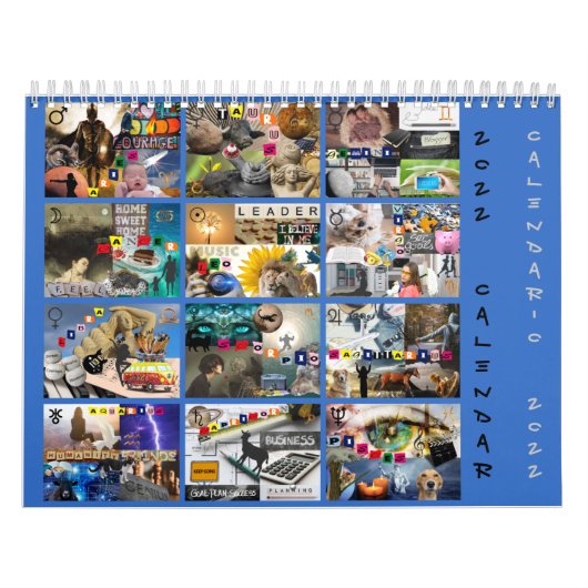 Calendario Signos del Zodiaco en Collage カレンダー (カバー)