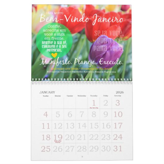 Calendário VINTE 26 :: Mais Amor Próprio カレンダー (1月 2026)