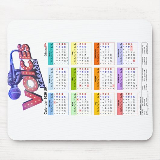Calender 2026 mousepad. マウスパッド (正面)