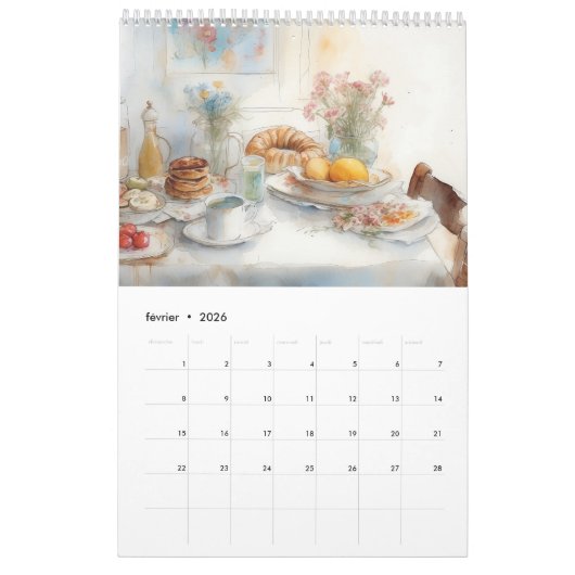 Calendrier カレンダー (2月 2026)