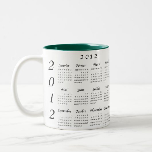 Calendrier 2012 français ツートーンマグカップ (左)
