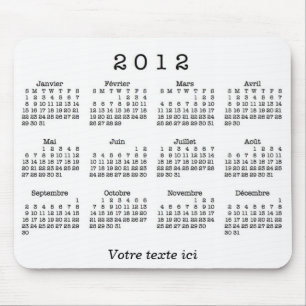 Calendrier 2012 français マウスパッド