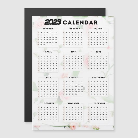 calendrier 2023 floral (正面/裏面)