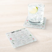  calendrier 2023 floral ガラスコースター (アングル)