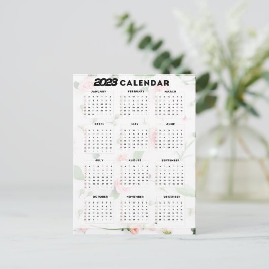 calendrier 2023 floral ポストカード (スタンド正面)