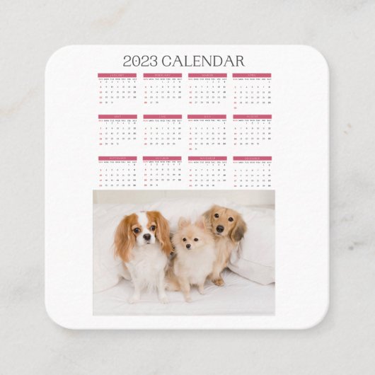 calendrier 2023  mignon chiens ロイヤリティカード (正面)