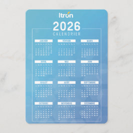 Calendrier 2026 Itron Bleu Français エンクロージャーカード