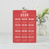 Calendrier 2026 Rouge Français エンクロージャーカード (スタンド正面)
