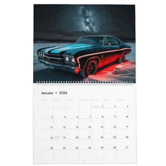Calendrier  Chevelle カレンダー (1月 2026)