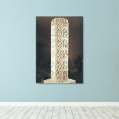 Calendrier de Saisonの柱 キャンバスプリント (インサイチュ (ウッドフロア))