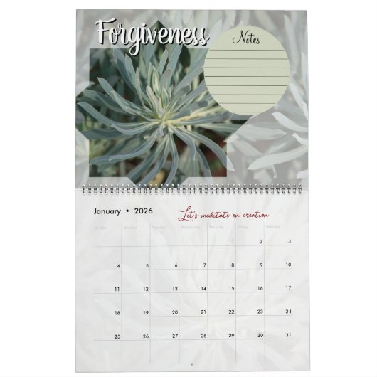 Calendrier Dieu méditation : étoile, mots & notes  カレンダー (1月 2026)