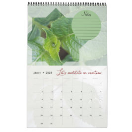 Calendrier Dieu méditation jardin : étoile & notes カレンダー