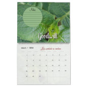 Calendrier Dieu méditation jardin : mots & notes カレンダー (3月 2026)