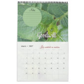 Calendrier Dieu méditation jardin : mots & notes カレンダー (3月 2027)