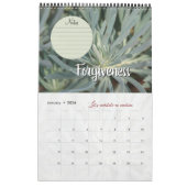 Calendrier Dieu méditation jardin : mots & notes カレンダー (1月 2026)