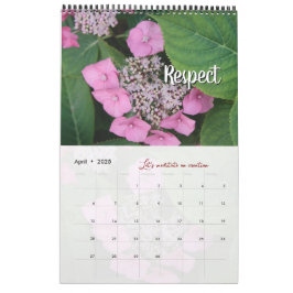 Calendrier Dieu méditation photo jardin : mots カレンダー