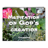 Calendrier Dieu méditation photo jardin : mots カレンダー (カバー)