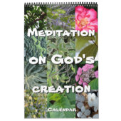 Calendrier Dieu méditation photos jardin : notes カレンダー (カバー)