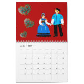 Calendrier, Folklore d'Alsace, France カレンダー (1月 2027)