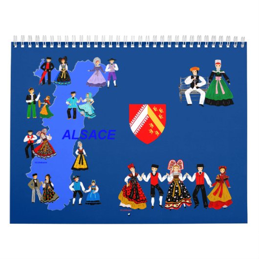 Calendrier, Folklore d'Alsace, France カレンダー (カバー)