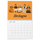 Calendrier, folklore de Bretagne, France カレンダー (2月 2027)