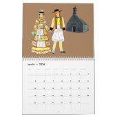 Calendrier, folklore de Bretagne, France カレンダー (1月 2026)