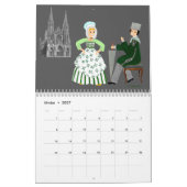 Calendrier, folklore de Normandie, France カレンダー (2月 2027)