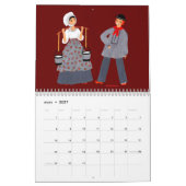 Calendrier, folklore de Normandie, France カレンダー (3月 2027)