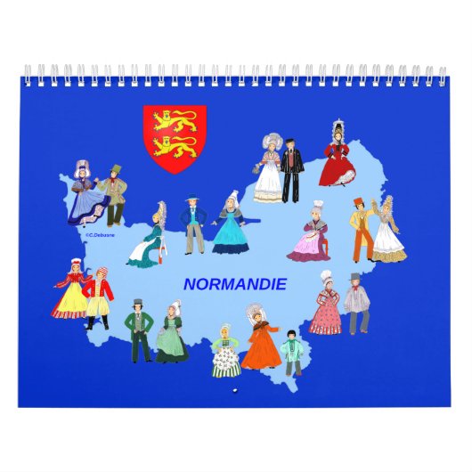 Calendrier, folklore de Normandie, France カレンダー (カバー)