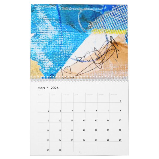 Calendrier Pat Blanche Art 2025 カレンダー (3月 2026)