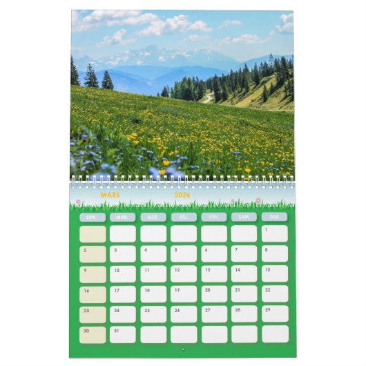 Calendrier paysages カレンダー (3月 2026)