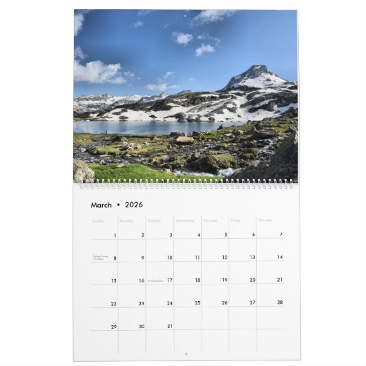 calendrier Pic du Midi d'Ossau カレンダー (3月 2026)