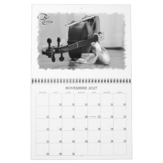 Calendrier Violoncelleries カレンダー (11月 2027)