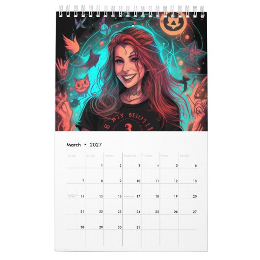 Calendrier witchy 2023 カレンダー (3月 2027)