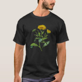 Calendula officinalis Botanical Vector Cut Out Tシャツ (正面)