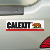 CALEXITカリフォルニアくまの旗 バンパーステッカー (車上)