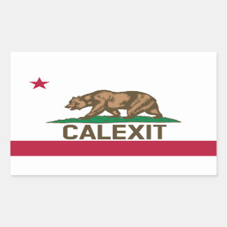 CALEXITカリフォルニアベアフラグ 長方形シール