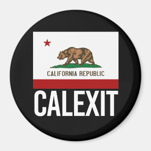 Calexit -白カリフォルニア出口の旗- マグネット