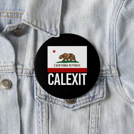 Calexit -白カリフォルニア出口の旗- 缶バッジ (インサイチュ)