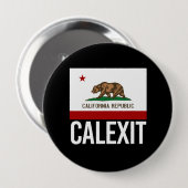 Calexit -白カリフォルニア出口の旗- 缶バッジ (正面&裏面)